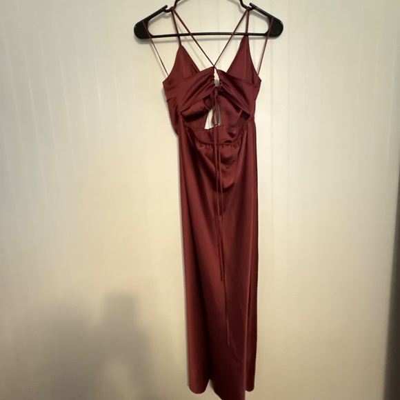 Midi satin dress - Picture 2 of 2